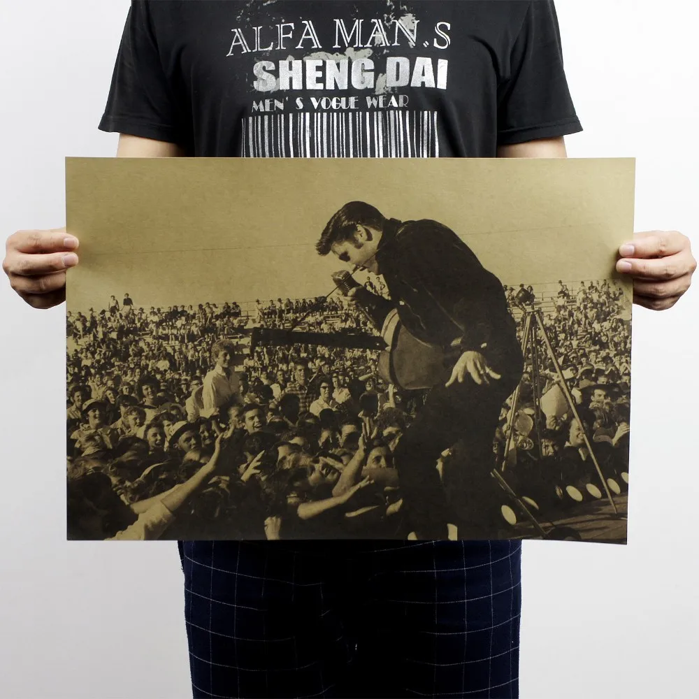Ностальгический Винтажный Классический плакат с рок-звездой Элвисом Пресли для украшения дома, школы, офиса, художественные журналы, ретро плакаты и принты