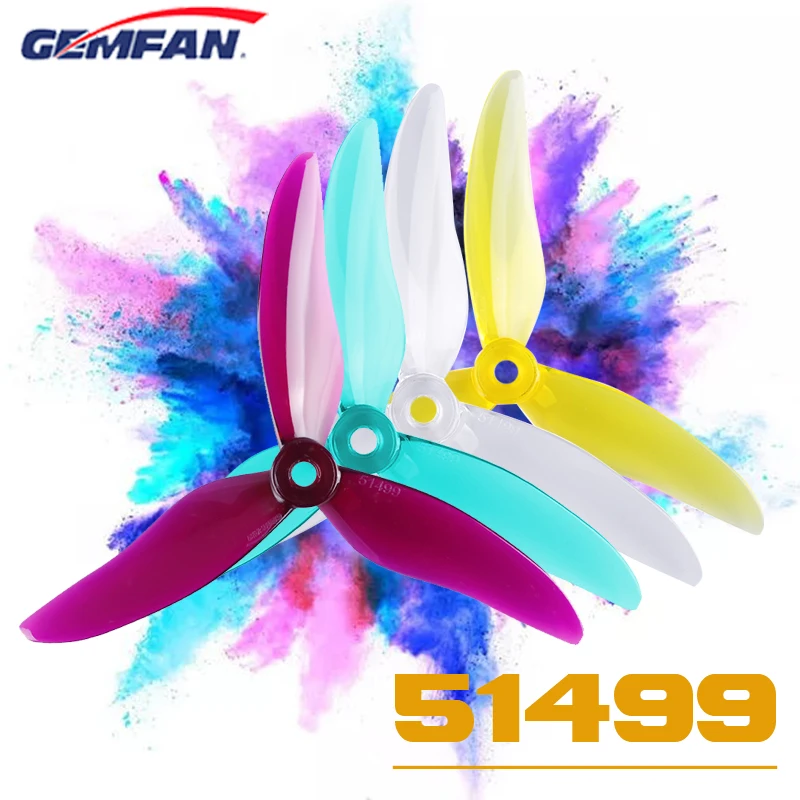 Gemfan 51499 5 дюймов tri blade/3 лезвия CW CCW Лопасти пропеллера совместимый 2205 2306