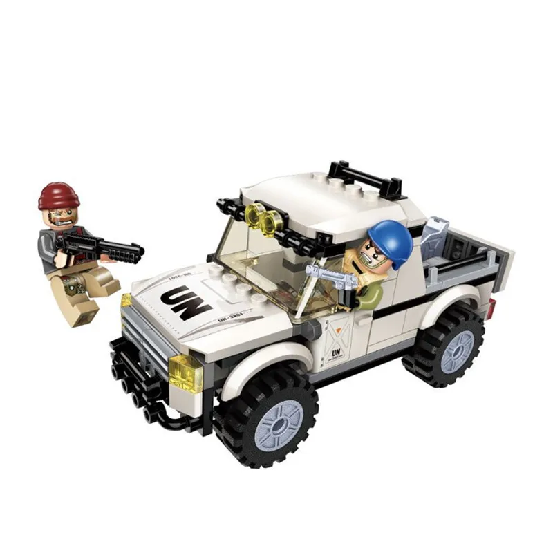 

New World War II Military SWAT Police WW2 Soldier Truck raid Building Block Bricks Toys For Children Compatible With Lego