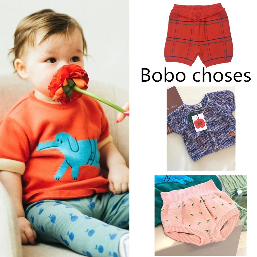 

Pre Sale 2019 Summer Bobo C** Baby Girl Clothes Boys Girls T-shirt Cherry Vest Dandelion Knitting Shorts Cardigan Set