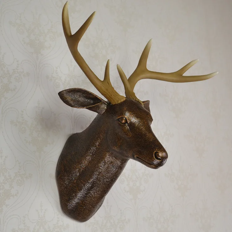 Wall Mounted Whitetail Buck Bust Deer Head Art Plaque Hunt Sculpture Hangers New 