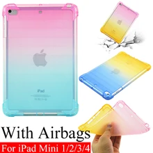 Силиконовый для iPad Mini 1 2 3 4 5 Чехол Мягкий ТПУ прозрачный защитный чехол для iPad 7,9 дюймов с подушками безопасности