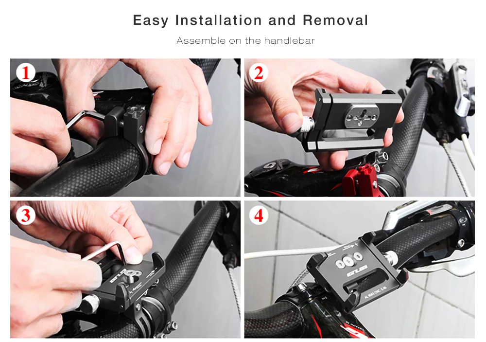 GUB G - 85 Aluminum Alloy Bicycle Handlebar Bike Phone Mount Cycling Holder Stand for Smart Mobile Cellphone