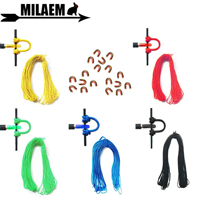 

Archery 1m Bowstring Release D Loop Rope And 6pcs Brass Buckle Clip Compound Bow Outdoor Hunting Shooting Accessories