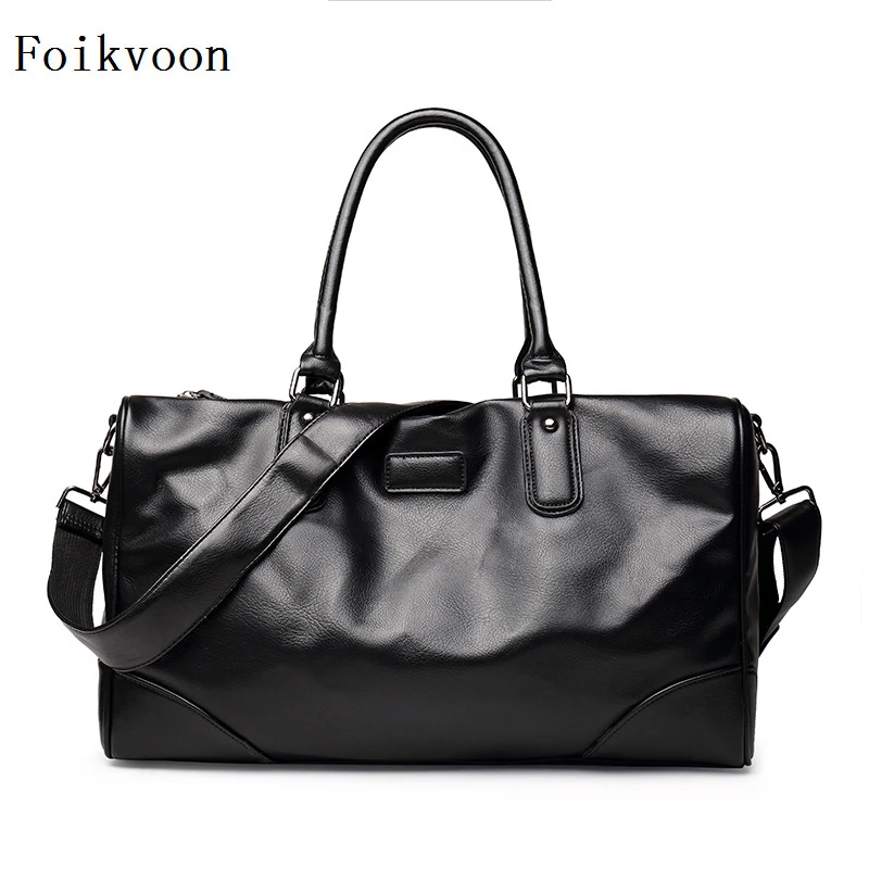 

Foikvoon Man Travel Handbags Casual PU Leather Male Business Bags Large Capacity Practical Men Handbags Bags