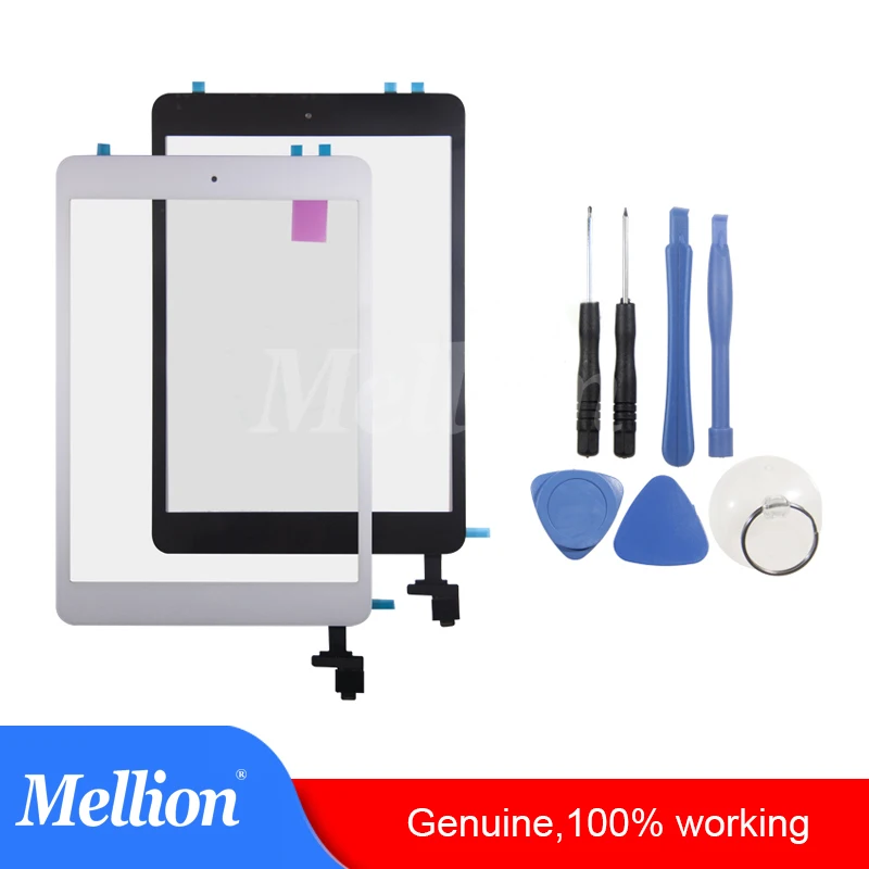 

New A1432 A1454 A1455 A1489 Touch Panel Assembly For iPad mini 1/2 Digitizer Front Glass Black White With Sticker Home Button