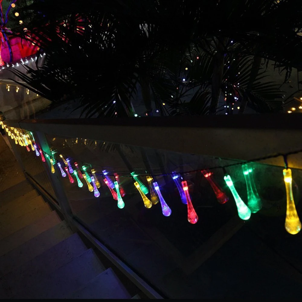 Солнечный заряд светодиодный шнур уличный водонепроницаемый RGB Фея Солнечный Свет Ночной Датчик сад Патио газон ярд рождественское декоративное освещение