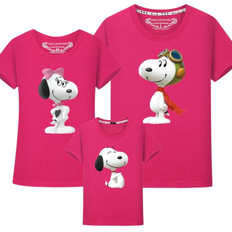 Новинка года; одинаковые комплекты для семьи летние футболки с рисунком собачки из мультфильма «папа дочка» для мамы и сына; Одинаковая одежда для семьи