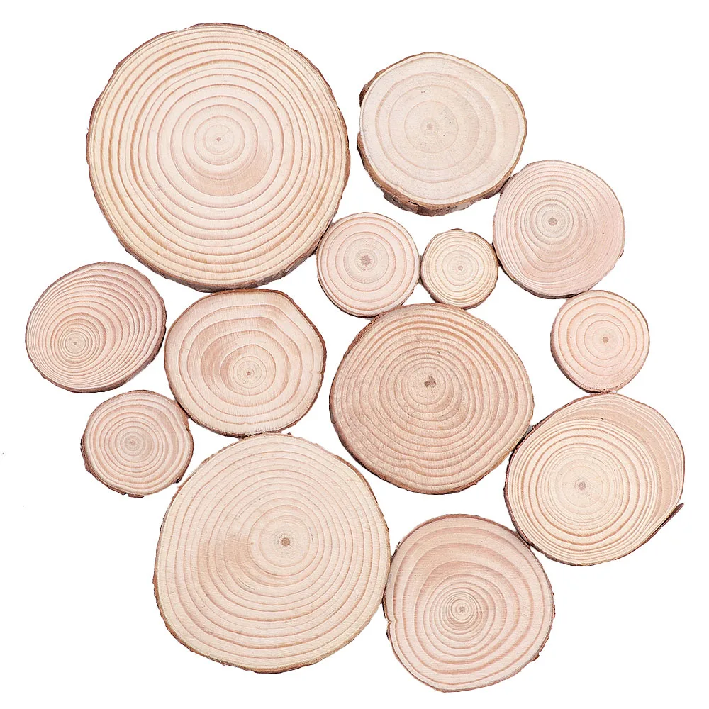 Unfinished Wood Circle Christmas Tree Ornaments for Crafts (80 Pack)
