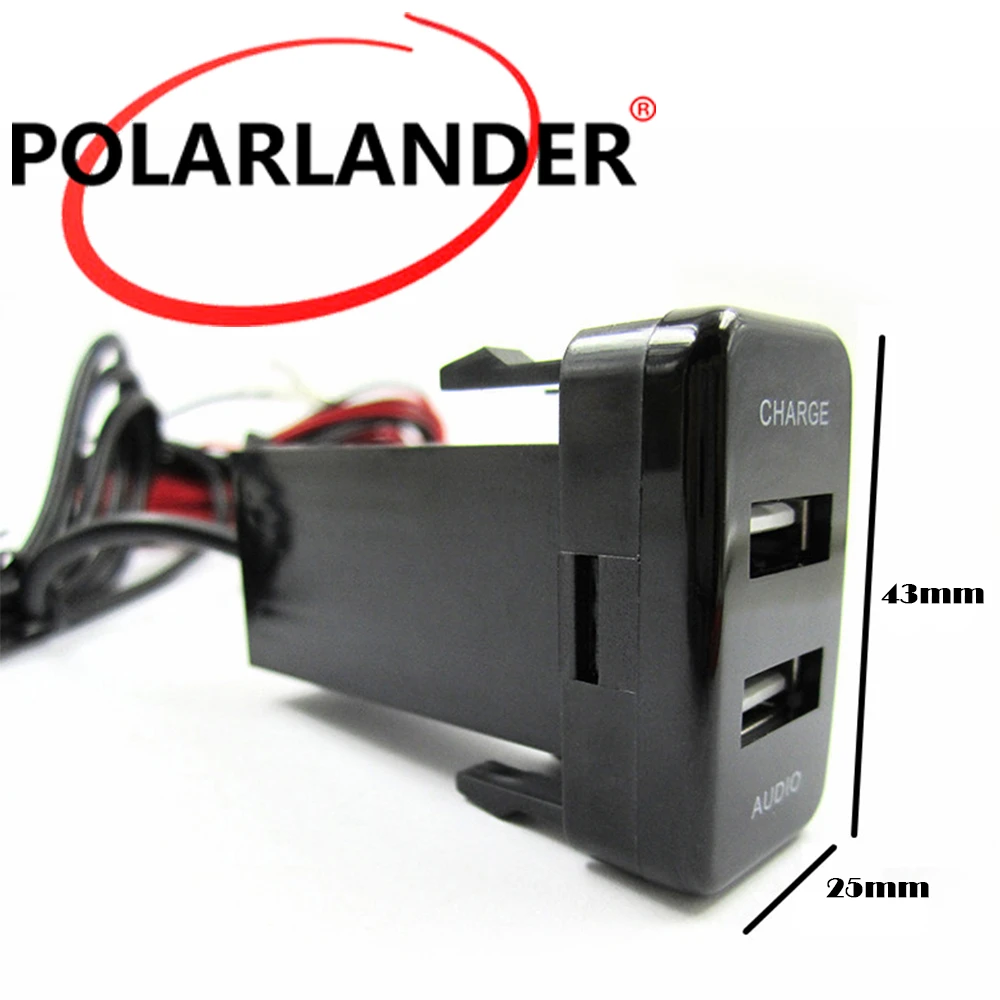 Socket Dashboard For Honda 12V Dual USB Audio output Ports phone 