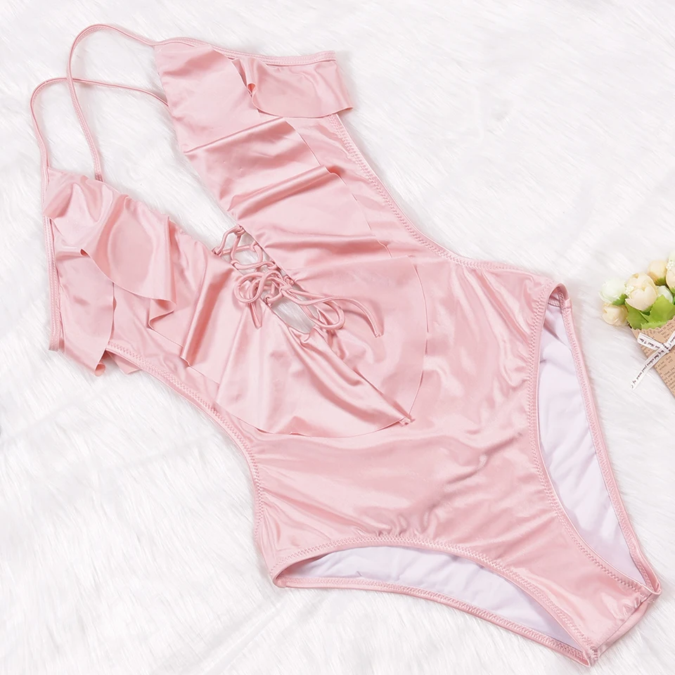Женский купальный костюм NAKIAEOI пуш ап с оборками бандажный для женщин пляжная