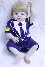 55cm Full Silicone Vinyl Reborn Baby boy Doll Handsome blue eyes Newborn Bebe Alive Children Birthday Gift Bathe DIY Toy NPK 55cm Full Silicone Vinyl Reborn Baby boy Doll Handsome blue eyes Newborn Bebe Alive Children Birthday Gift Bathe DIY Toy NPK