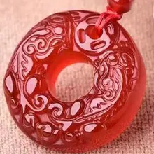 Натуральный Красный Манао двойной Храбрый Лаки безопасности Пряжка кулон год передачи пару моделей