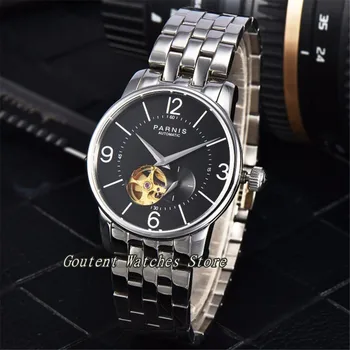 

38mm Parnis Stainless Steel Black Dial Miyota Automatic Movement Men's Watch