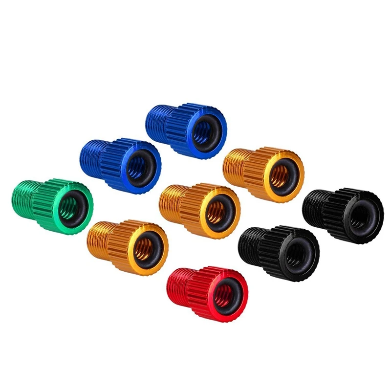 Велосипедные клапаны адаптер 10 шт. Алюминий ультралегкий, нержавеющий ниппель камеры высокого давления конвертер SCHRADER автомобилей велосипедов шланговый насос компрессорные инструменты - Цвет: Red
