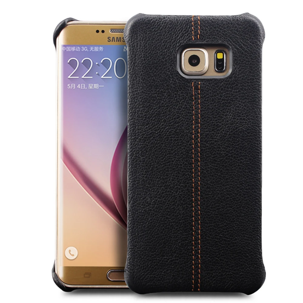 

QIALINO Real Genuine Leather case for Samsung Galaxy S6 edge plus 5.7inch Elegant Styles Caif Skin Genuine Leather Back Cover