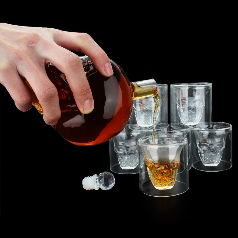 Хрустальная головка черепа стеклянная чашка с двойными стенками Стеклянная чашка для виски, водки, кофе, чая рюмка es набор бутылка бар вечерние посуда для напитков инструменты