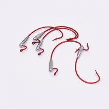 5 шт./лот углеродистая сталь рыболовная рукоятка Мягкая приманка свинцовый крючок червяк личинка Grub рыболовные крючки Рыболовный Инструмент Красный 2 г/серый 3,5 г