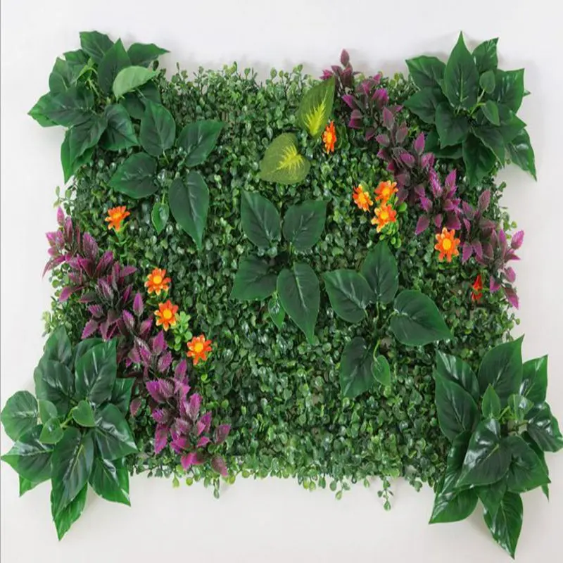 Моделирование газон растений стены пластиковые цветы свадебный зал фоновая стена отеля украшения Зеленые искусственные растения для дома сад - Цвет: 40x60cm flower