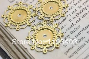 

20PCS RAW brass Filigree Jewelry Connectors Setting Cab Base Connector Finding (FILIG-RB-24)-28mm