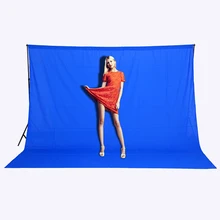 CY Бесплатная доставка 3 м x 2 м фото синий Освещение Studio Задний план 100% хлопок Chromakey Экран Муслин Фон лист эффект изображения