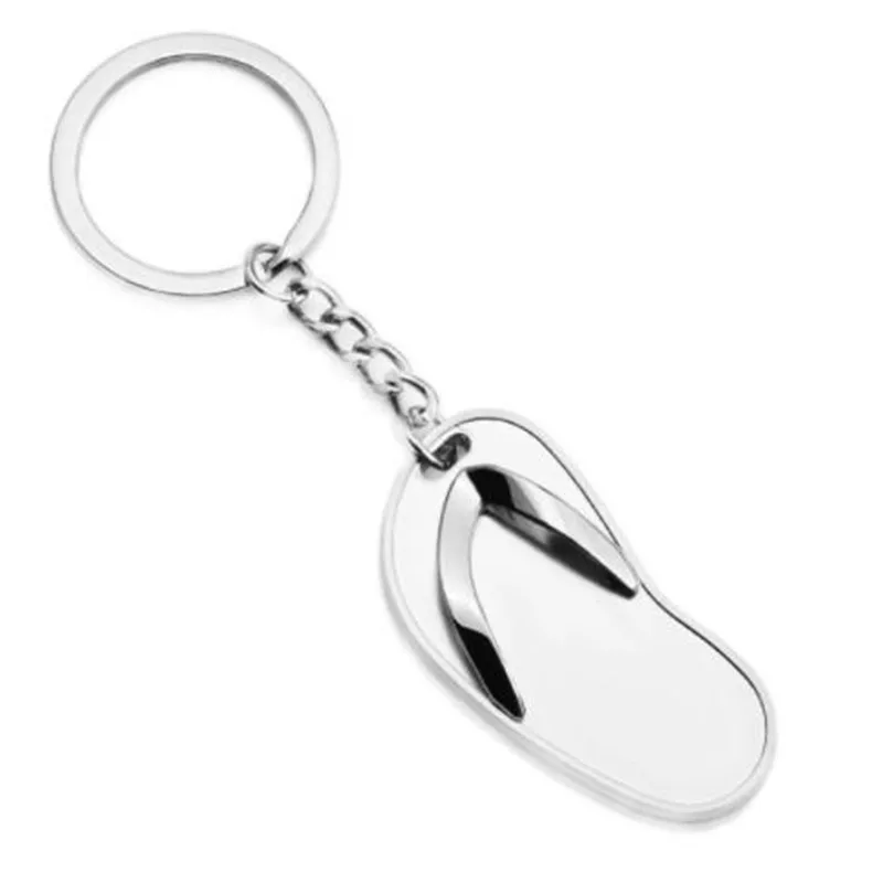 

WKOUD New flip flops slippers design keychain/keyring key chain promotion metal key rings key fob