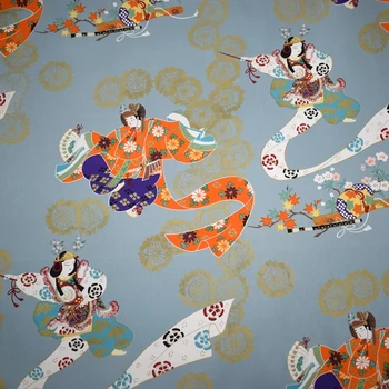 

The geisha reactive dyeing Satin drill Stretch cotton fabric for summer dress shirt telas por metros tissu au metre vestido DIY