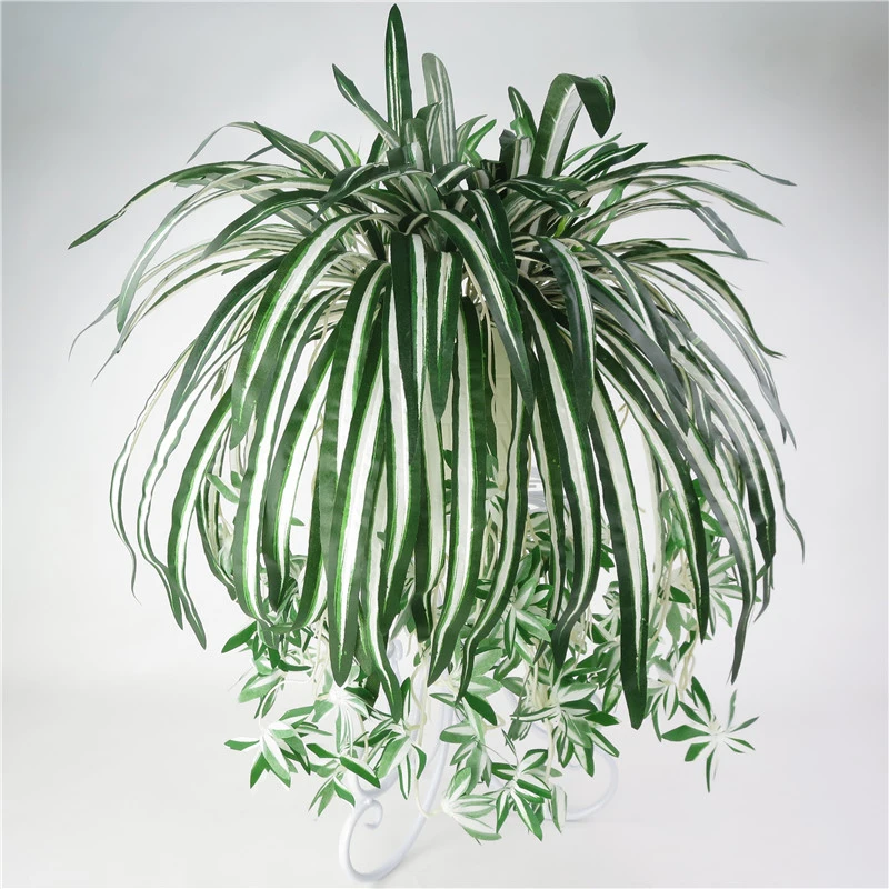 

5 forks Artificial Flower Bracketplant Chlorophytum Orchids Plastic Rattan Wall Flower Silk Flower Artificial Plant Home Decor