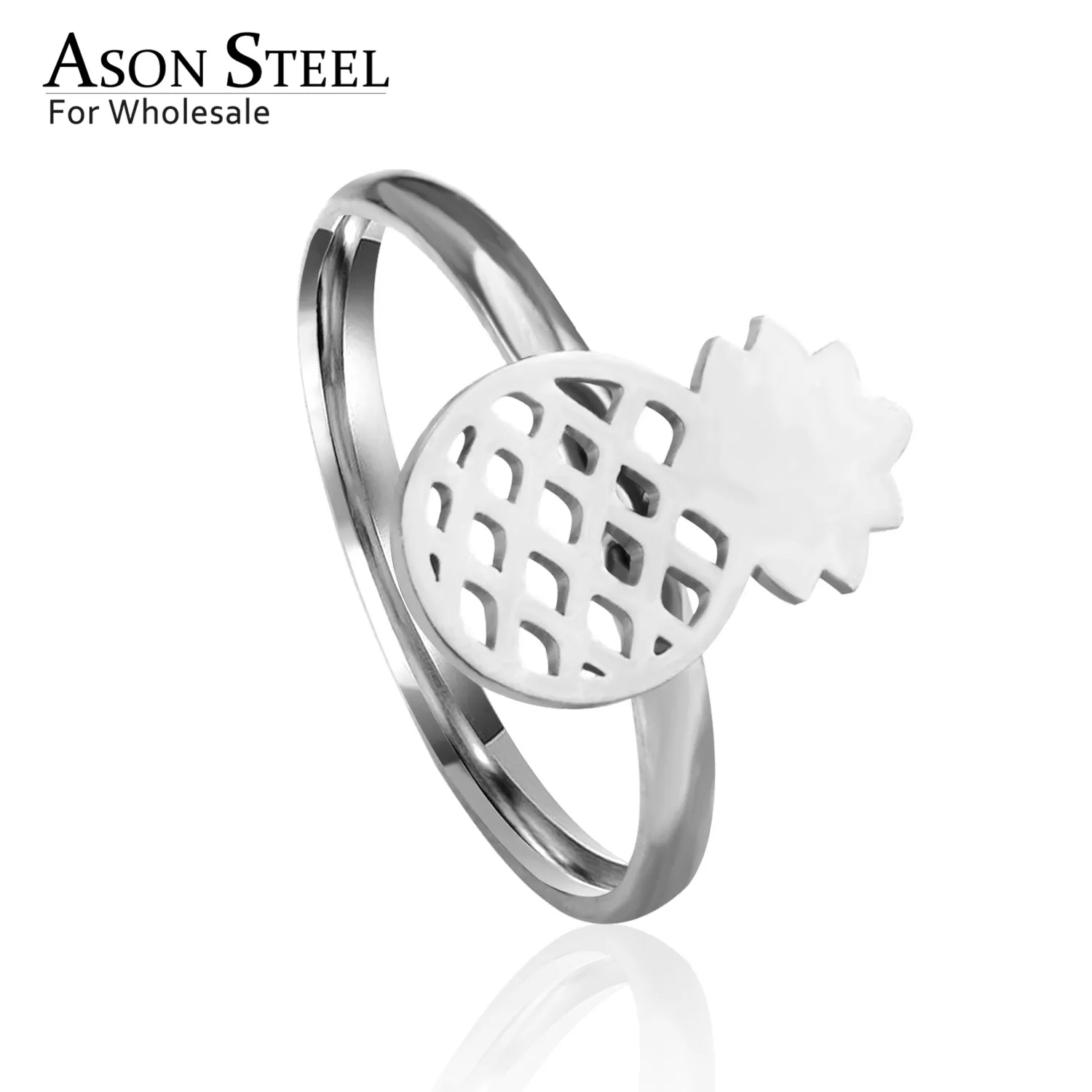 Женские обручальные кольца ASONSTEEL позолоченные из нержавеющей стали с ананасом