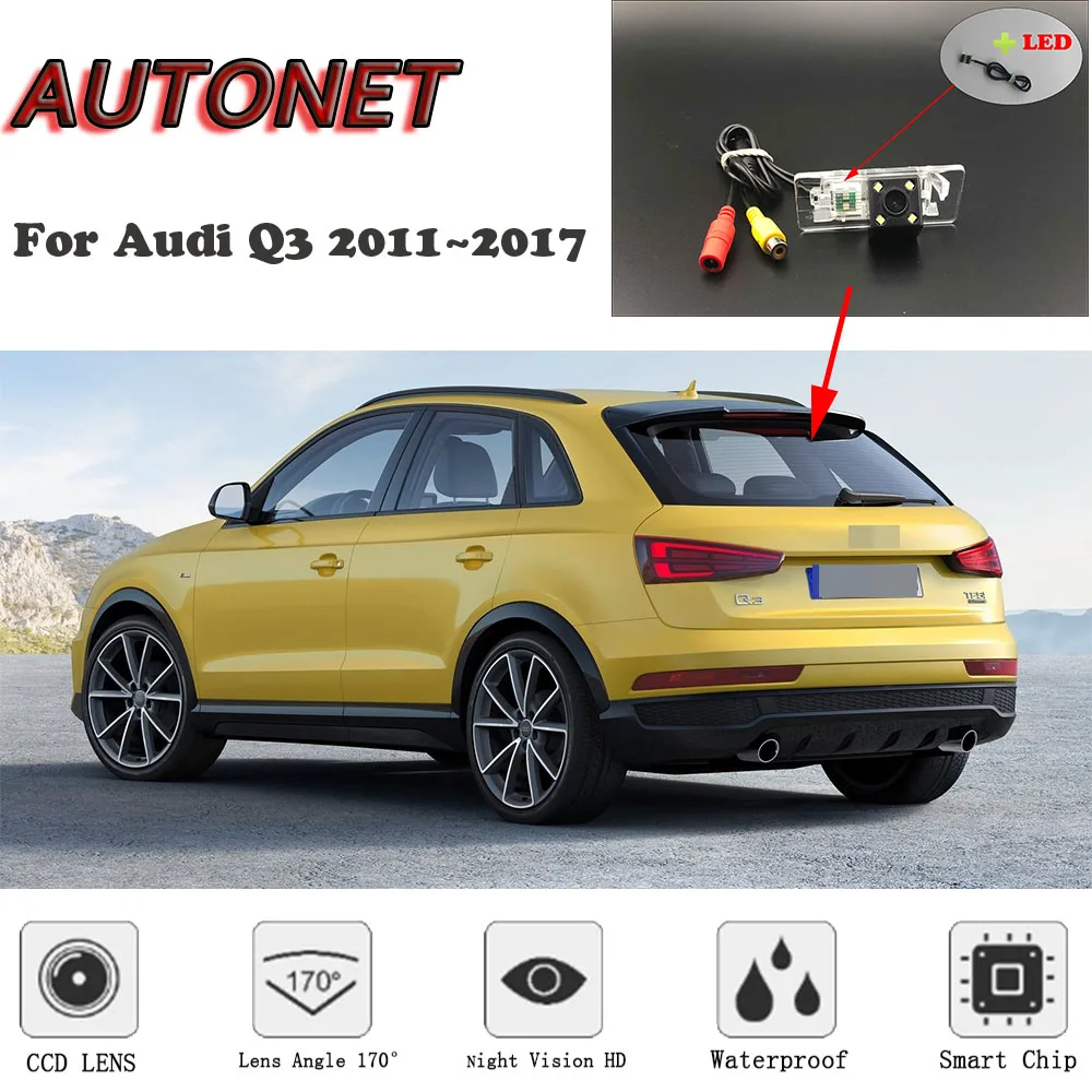 AUTONET HD Ночное видение резервного копирования заднего вида Камера для Audi Q3 2011 ~ 2017 CCD/номерной знак Камера
