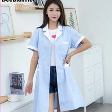 Мужская медицинская одежда унисекс белые лабораторные пальто медсестры Рабочая одежда Униформа скраб медицинский доктор с длинным рукавом