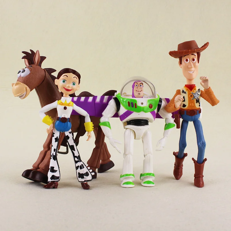 4 шт./лот История игрушек косплей кукла Buzz Lightyear Woody Jessie Bullseye из ПВХ модель игрушки