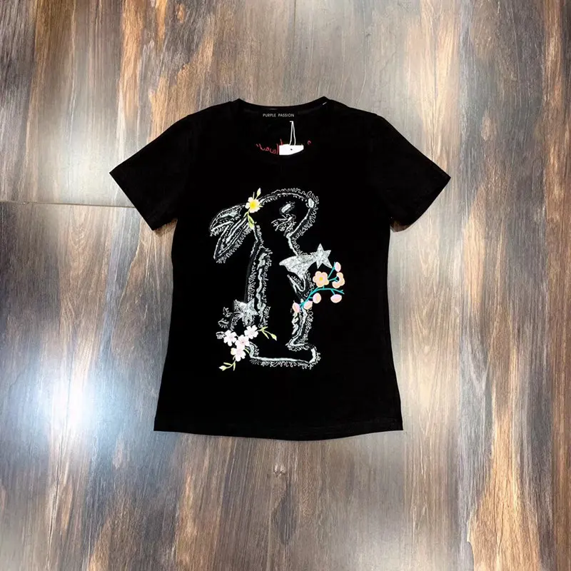 

Women's fashion cotton animal rabbit slimming T-shirt