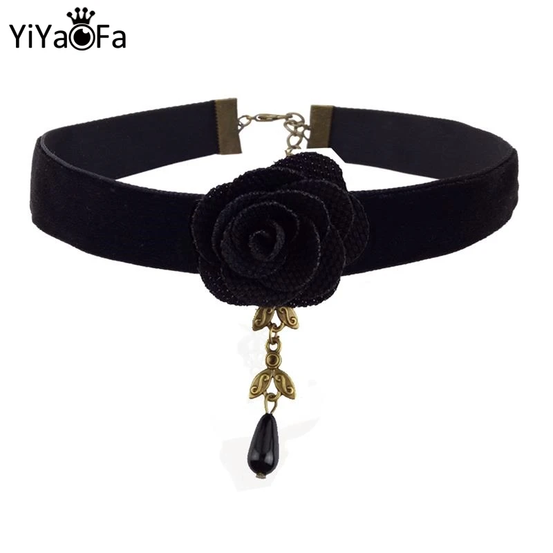 

YiYaoFa Choker Necklace for Women Accessories Vintage Flower Statement Necklace & Pendant False Collar Lady Party Jewelry DD-05