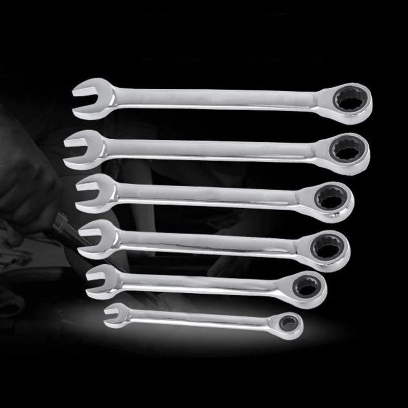 DWZ 1pc New Metric Combination Ratchet Wrench Spanner Workshop Home Tool 8mm-20mm 