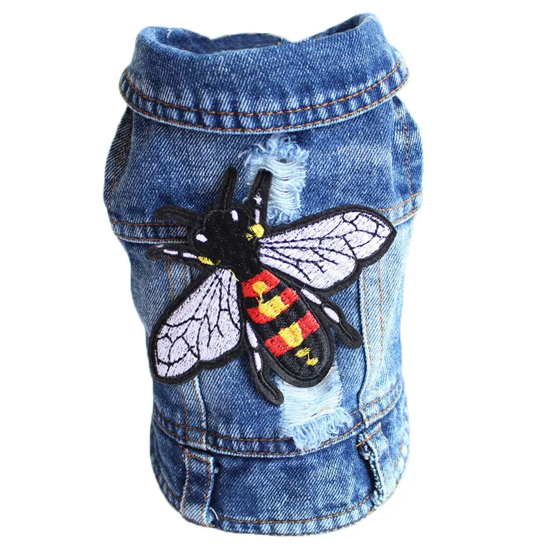 

Denim Cartoon Dog Vest Summer Breathable Europe Style Animal Pattern Pet Jacket Puppy Cat Clothes Pets Products For Small Dogs