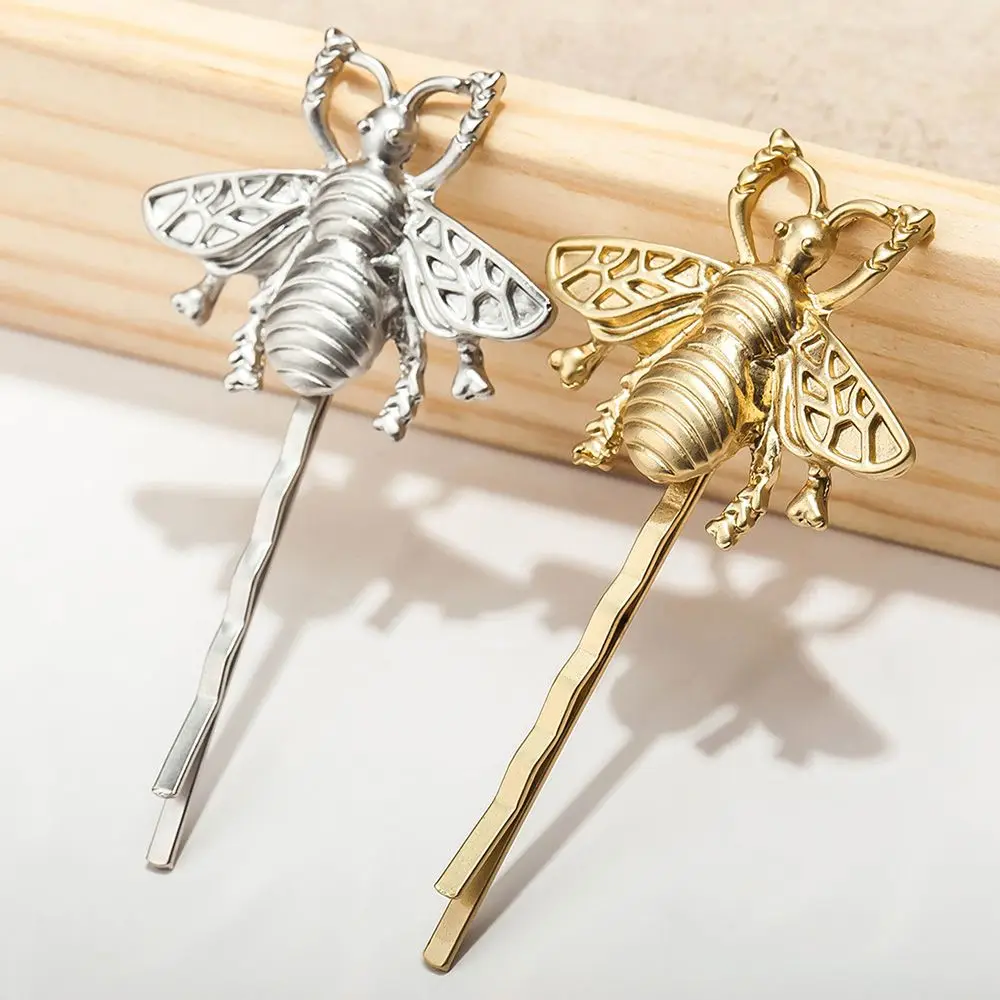 Fashion New Unique Bee Hairpin Gold Silver Side Clip Hair Clip For Women girls Attractive Jewelry Hair Accessories hot sale