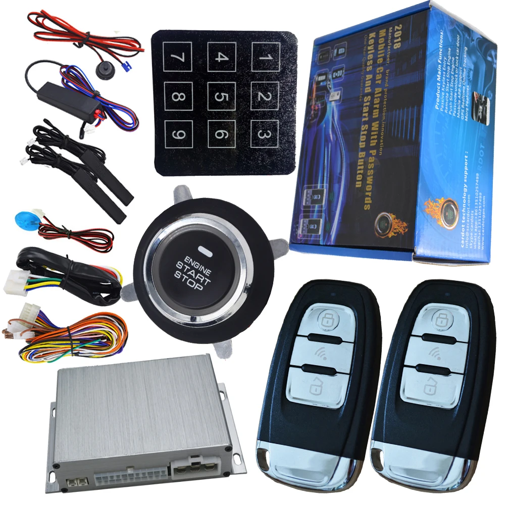 auto car security alarm system with passwords keyless entry lock or