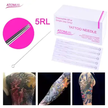 

5RL 50pcs Tattoo Needle Permanent Makeup Make Up Manual Pick Tattoo Machine Sterile Disposable Needle for Single Ues ma29