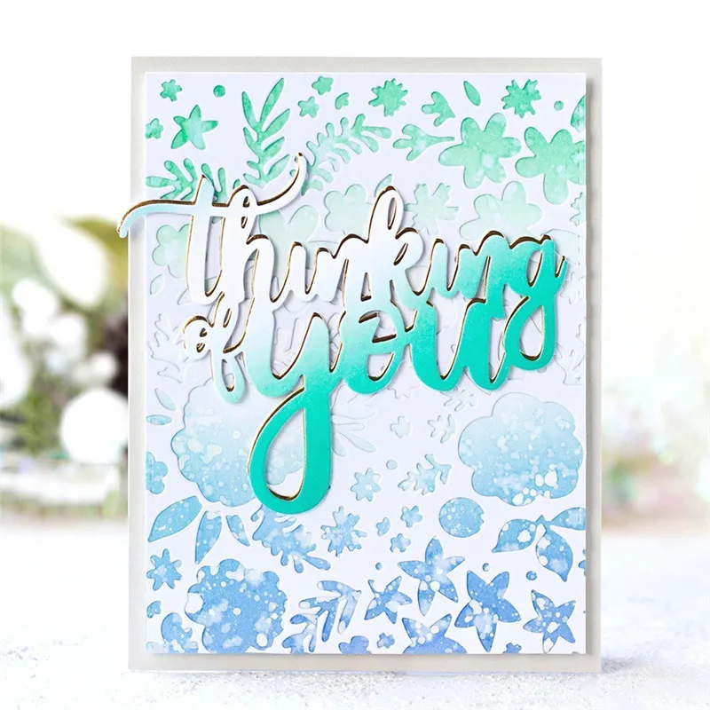 GJCrafts Thinking of You Words Dies Letter Cutting Dies for