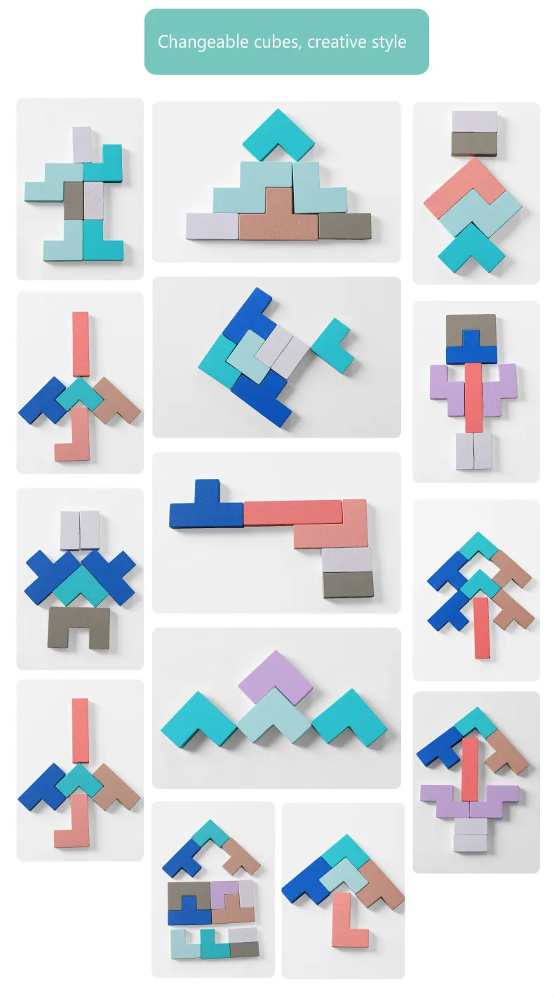 Креативные деревянные головоломки пять в одном доска головоломки детские развивающие игрушки раннего образования 3D головоломка