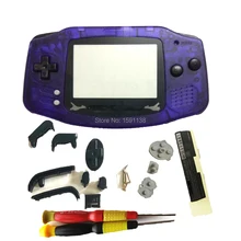 Высококачественный пластиковый корпус Bluee для GameboyAdvance, картонная коробка, экран, черные кнопки, подарок для игры