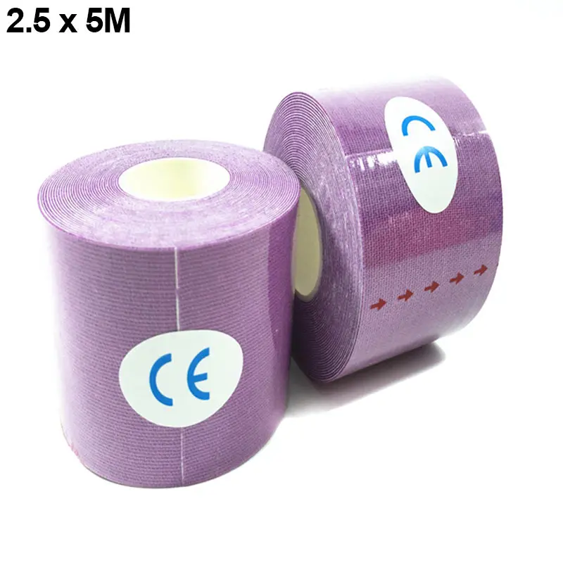 5M Breathable Waterproof Elastoplast Tape Roll Muscle Bandage Self-adhesive Support Sports Safety Equipment plastry opatrunkowe бинт самоклеющийся антихрап cinta deportiva - Цвет: Фиолетовый