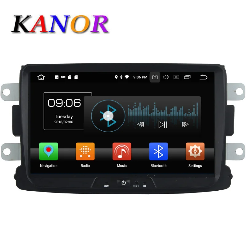 KANOR Octa Core Android 8.0 4+32g 2din Car Radio For Renault Duster Sandero Logan Dacia GPS Satnavi Headunit 2 Din Android