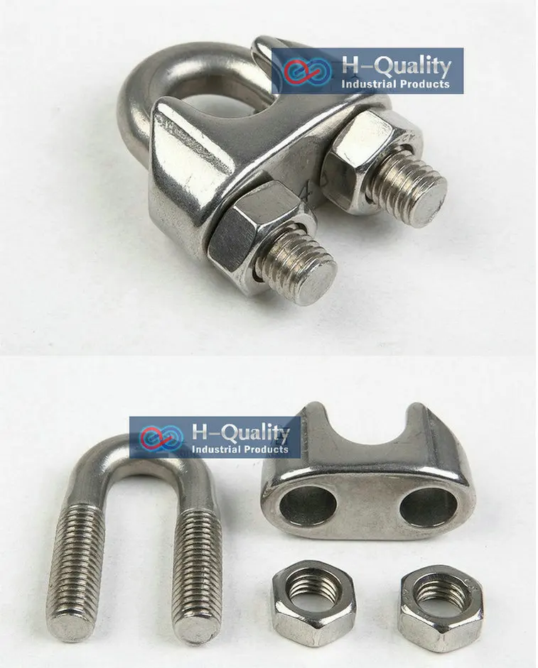 Rigging Hardware DIN741 M18 316 Grade Stainless Steel Wire Rope Clamps