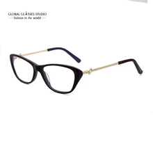 Новые женские очки кошачий глаз фиолетовая пластина оптические очки JQW-1711-C3