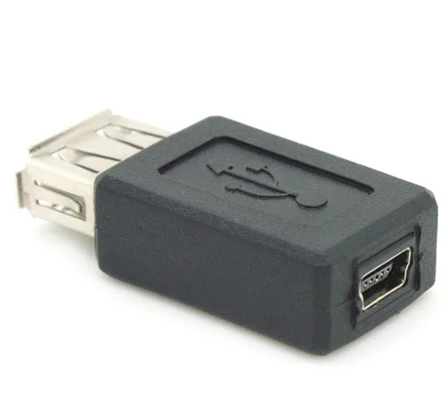 USB адаптер муфты USB 2,0 A Женский к Мини usb Женский 5pin 100 шт./партия