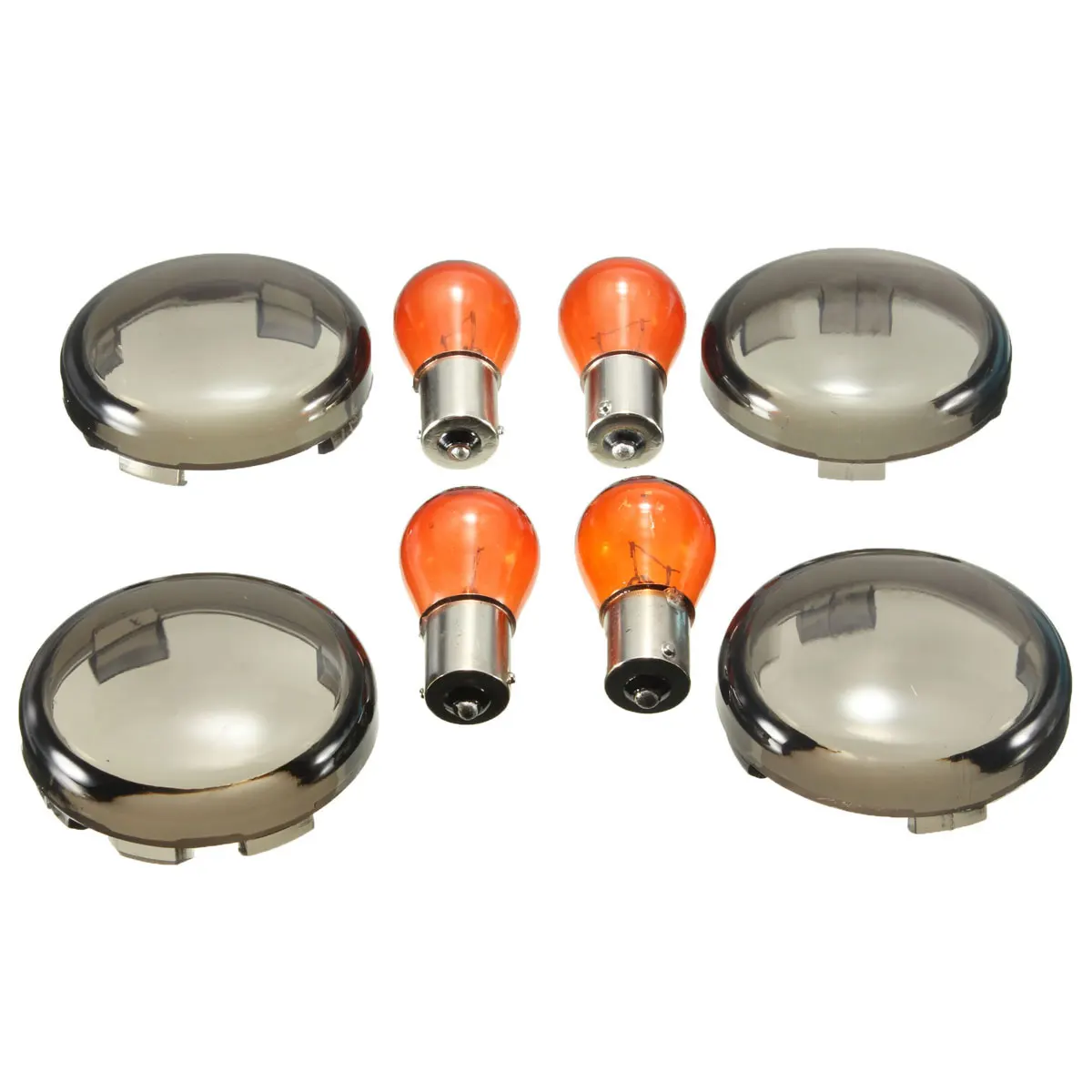 4pcs/set For Harley Davidson Turn Signal Indicator Lenses & Amber Bulb
