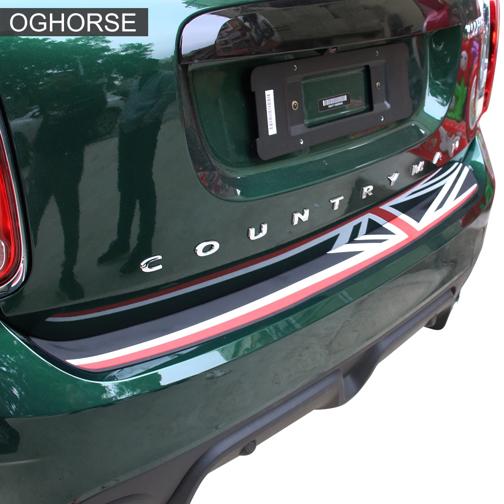 Union Jack Rear Bumper Rubber Protection Trunk Guard Trim Protector Sticker For MINI Cooper R55 R56 F55 F56 Countryman F60 R60