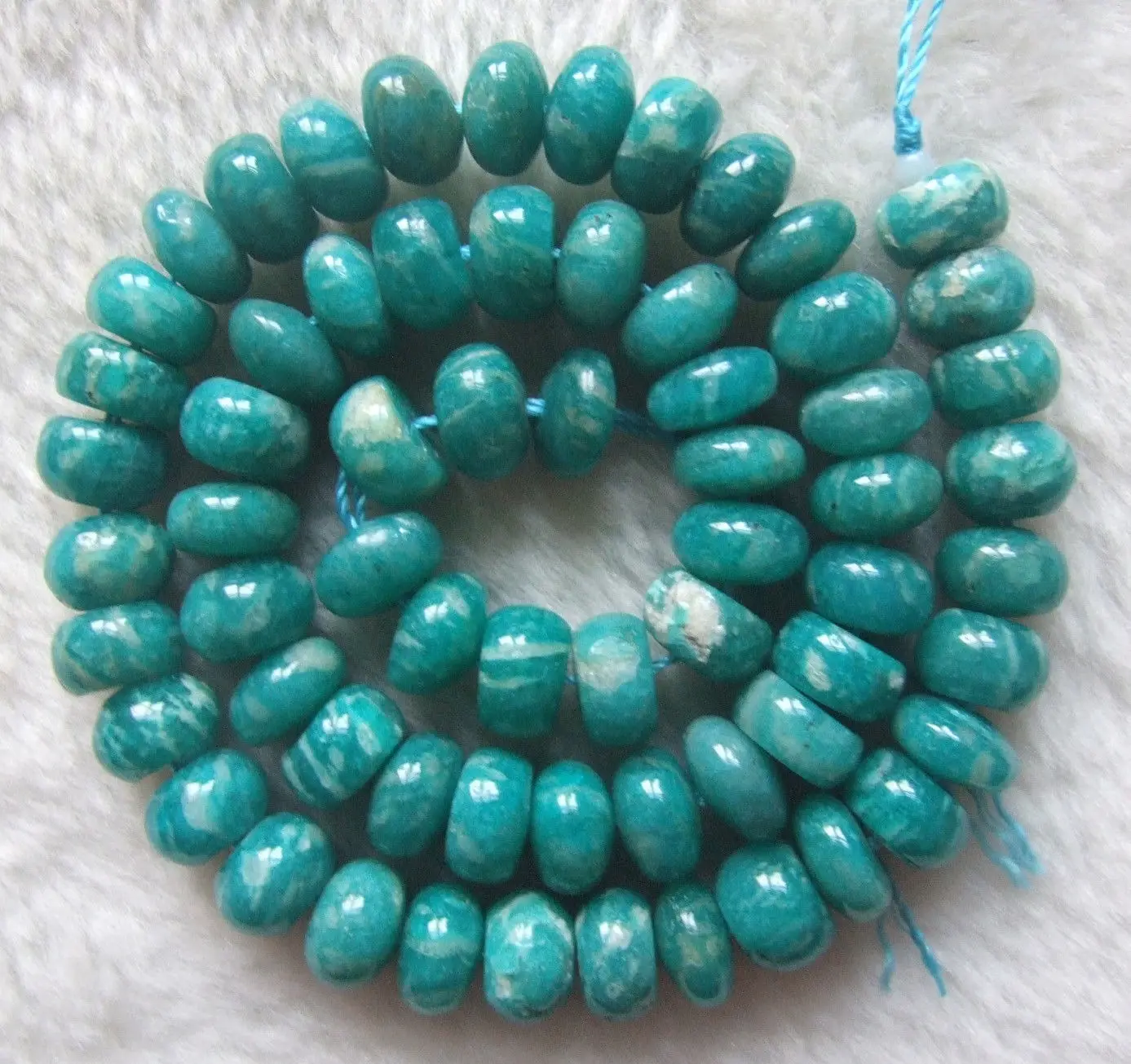 

6x10mm Natural Russia Amazonite Rondelle Loose Beads 15.5"